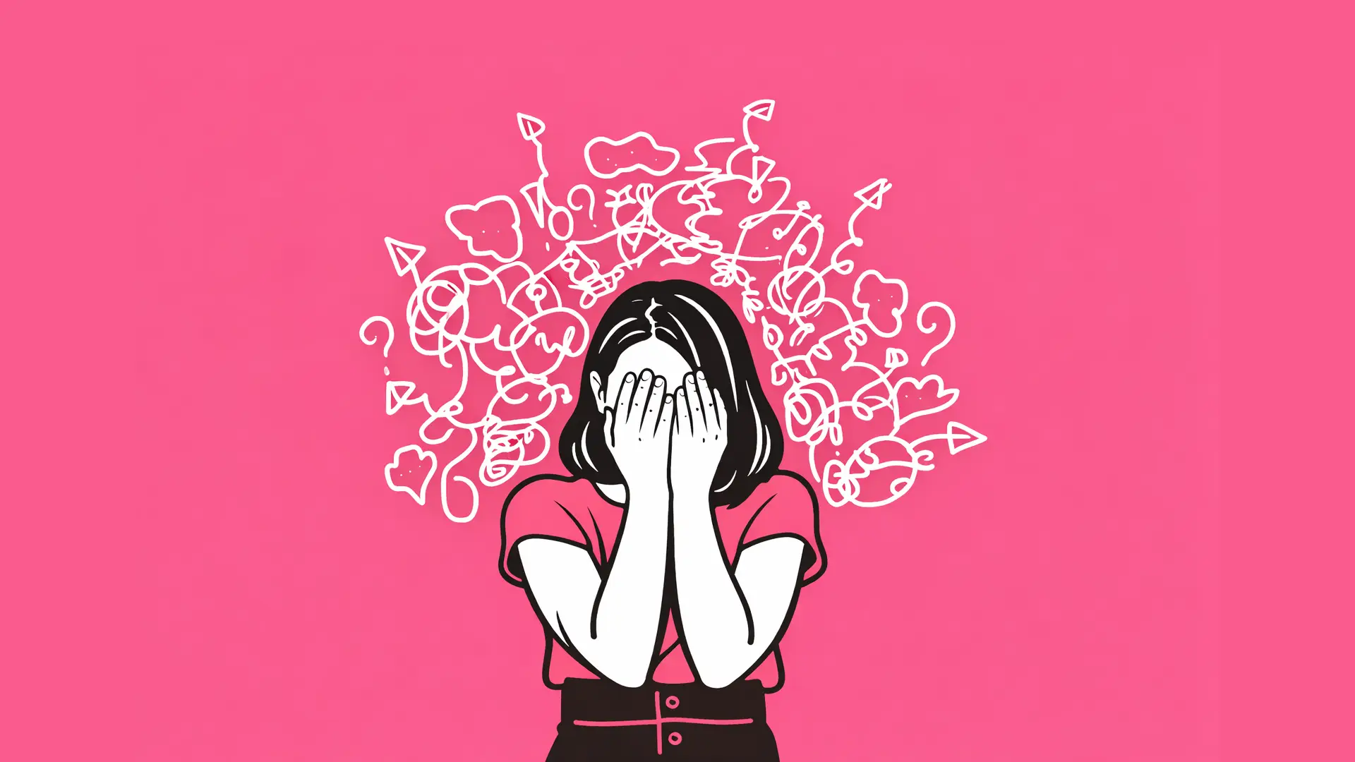 Persona con ansiedad evaluando si necesita terapia psicológica en línea.