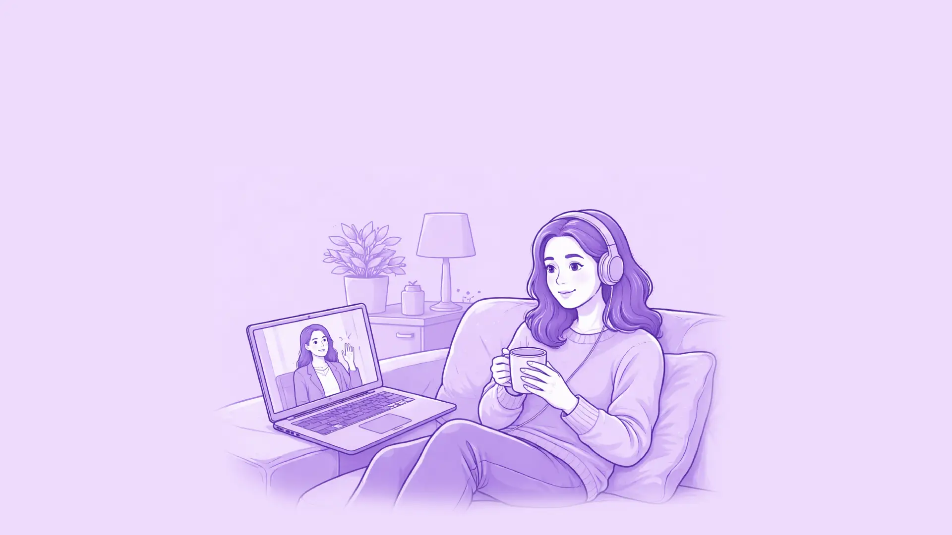 Comparativa visual entre terapia psicológica presencial y terapia en línea.